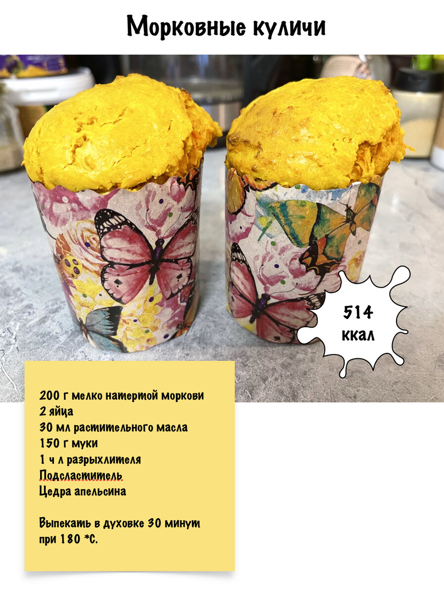* калорийность указана на 1 кулич 