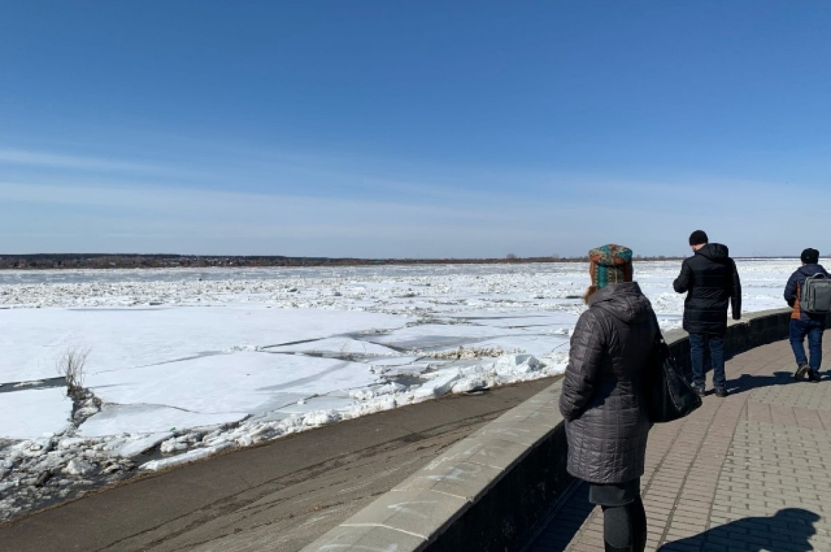    Голова ледохода на Томи дошла до Северного моста