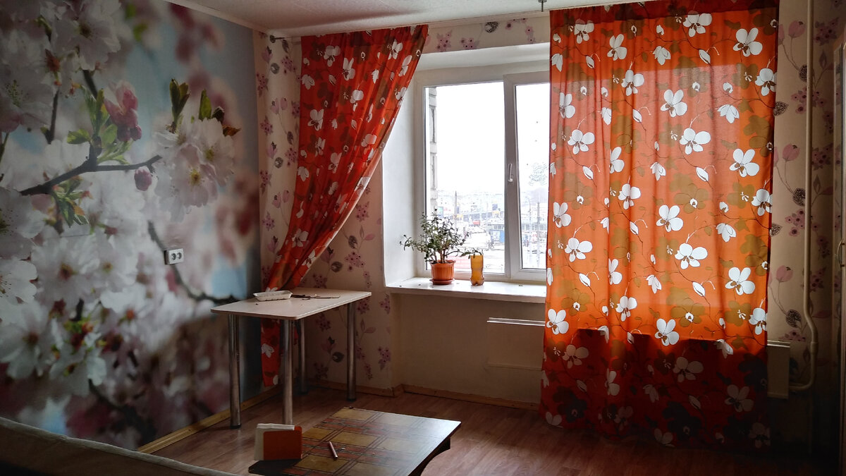 Съёмная квартира, была очень довольна как обустроила её - обои, шторы, детали. Энергетика жизни. 