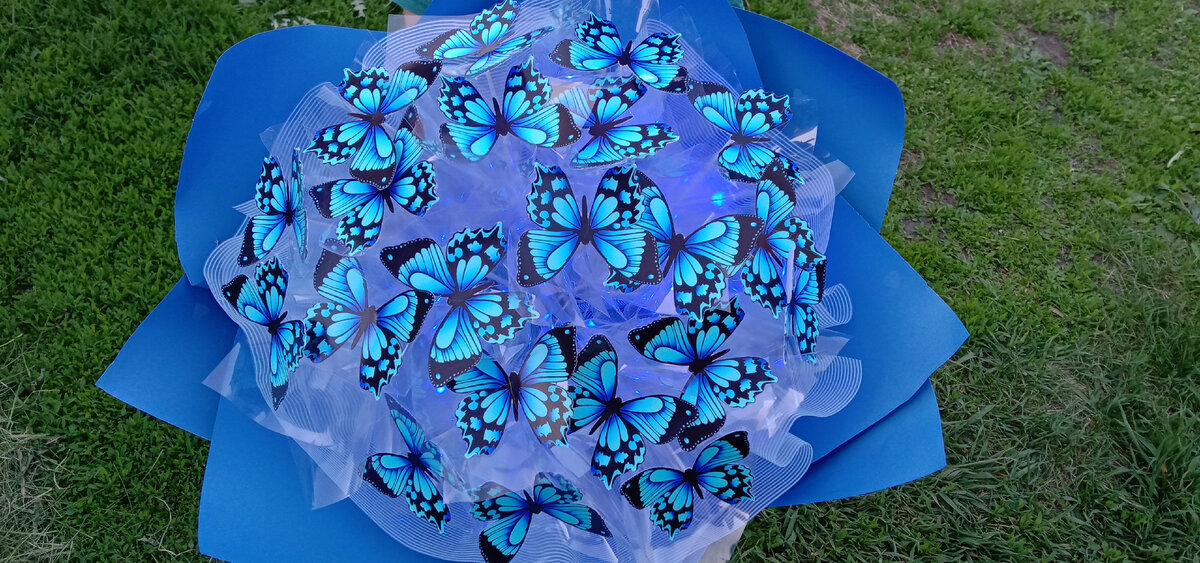 Светящийся букет из бабочек