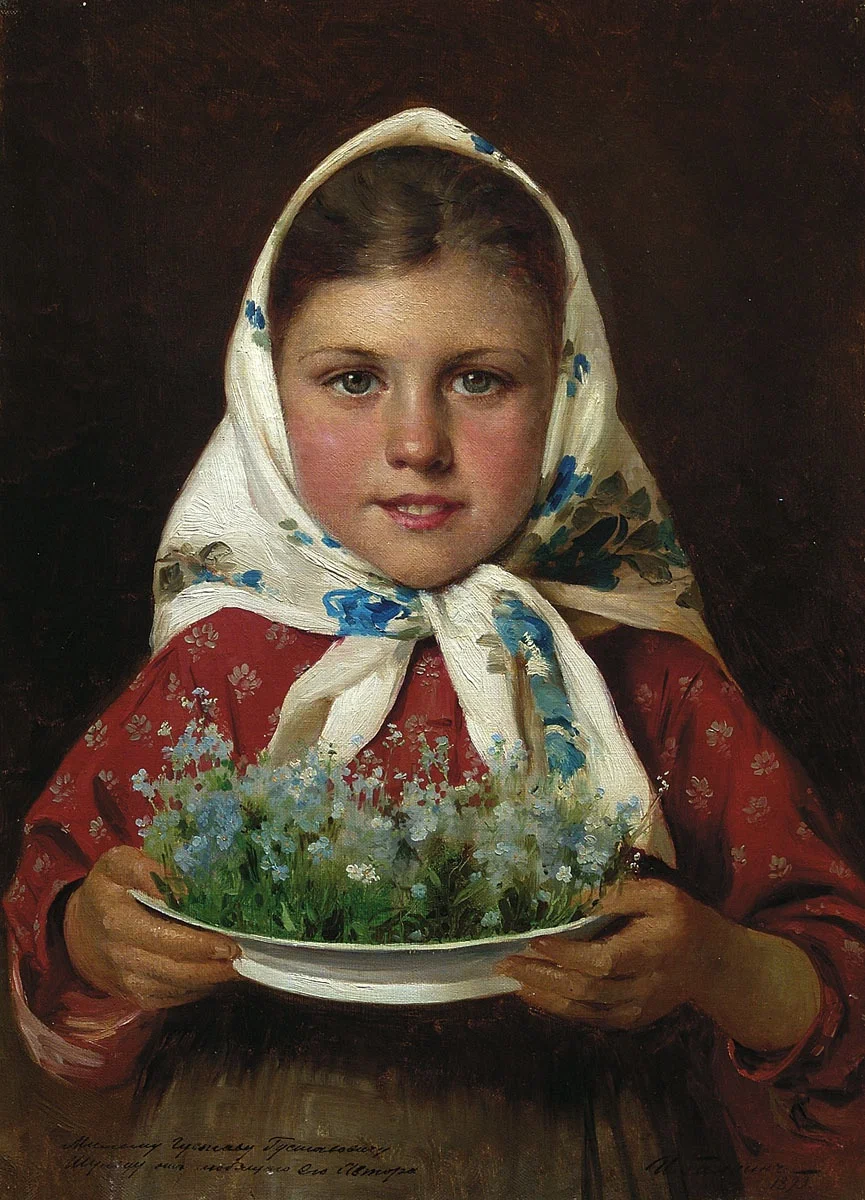 «Крестьянская девочка с цветами», Илья Галкин
