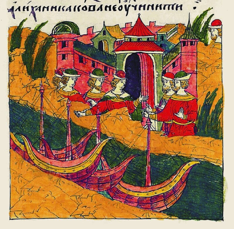 Лицевой летописный свод «... и Иван [Черемесинов] да Михайло [Колупаев] дали им суда, чтобы было на чем плыть к Исмаилу и чем в Волге кормиться; а Юнус-мурза с братьями пришел на царя Дербыша и его прогнали, а пушки, которые ему прислал Крымский царь, Юнус захватил и отослал в город к Ивану и Михаилу. А царь Дербыш побежал в Азов, а оттуда к Мекке».