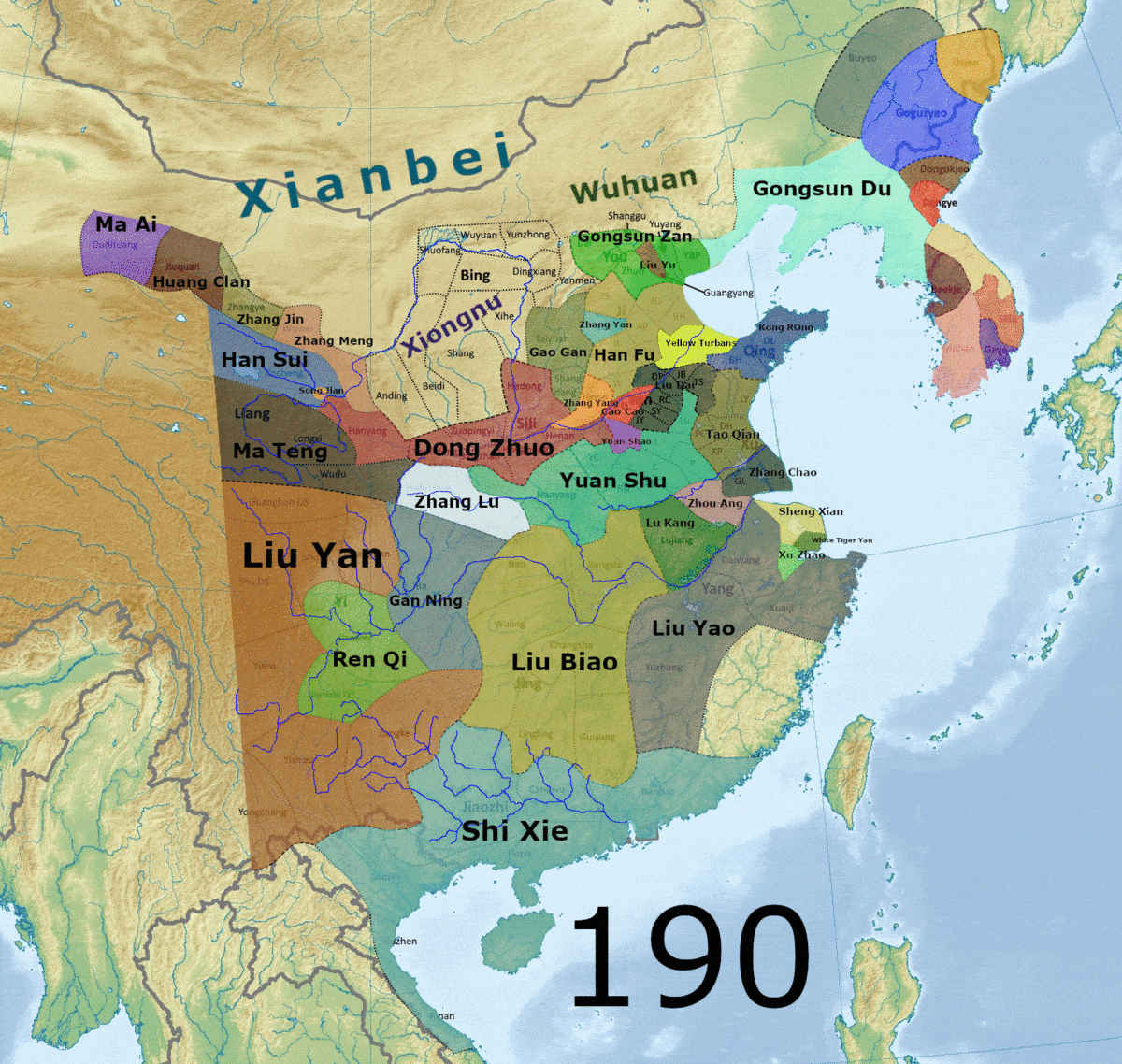 Внимательно смотрим на красненькую территорию с надписью Cao Cao, это как раз-таки герой нашей статьи.