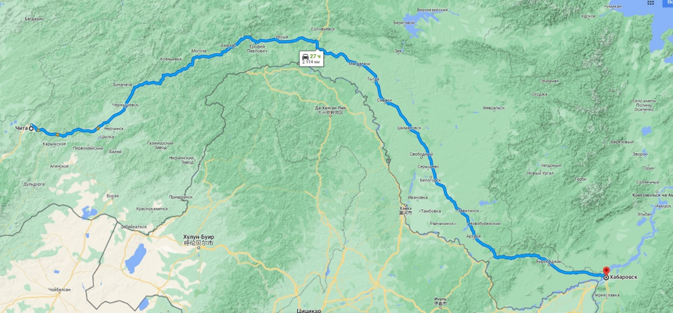 Расстояние от Хабаровска до Читы на машине: сколько ехать