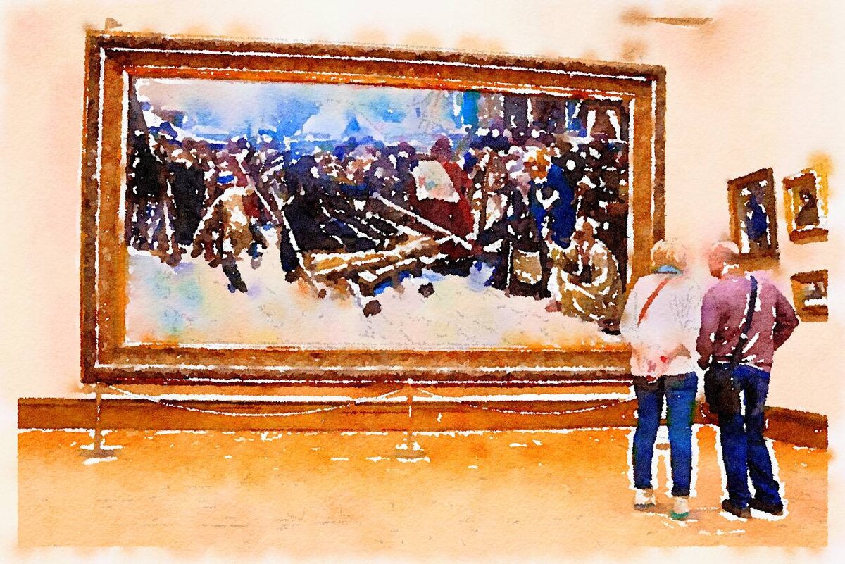 Третьяковка, акварель, март 2023 год