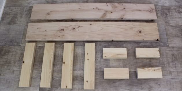 Отдельные составляющие скамейки