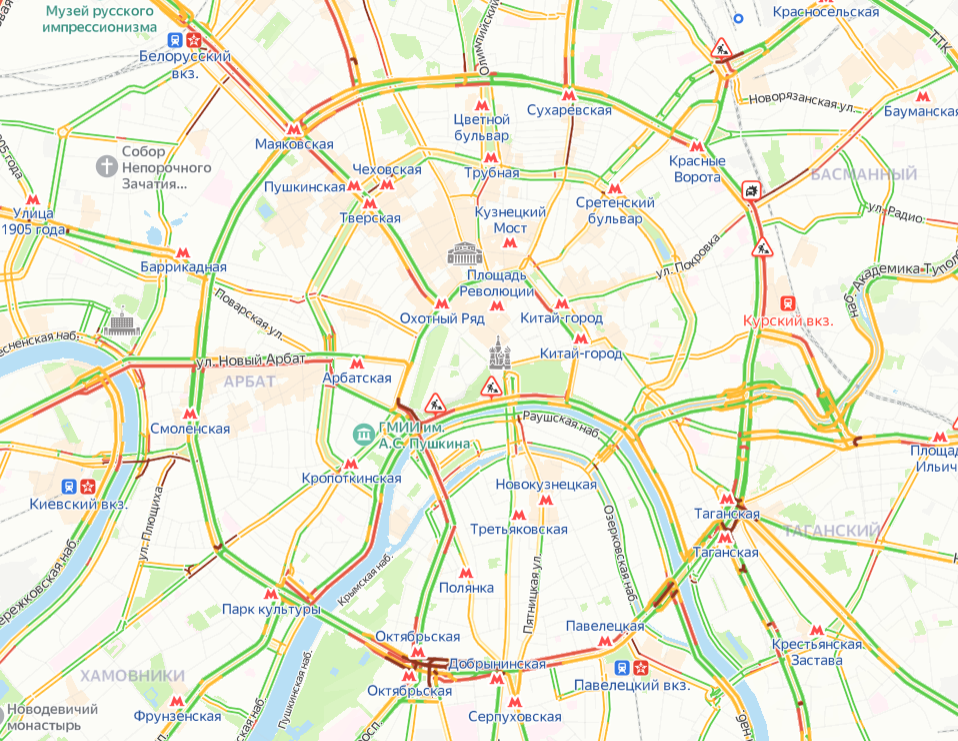 Карта пробок в москве онлайн в реальном времени