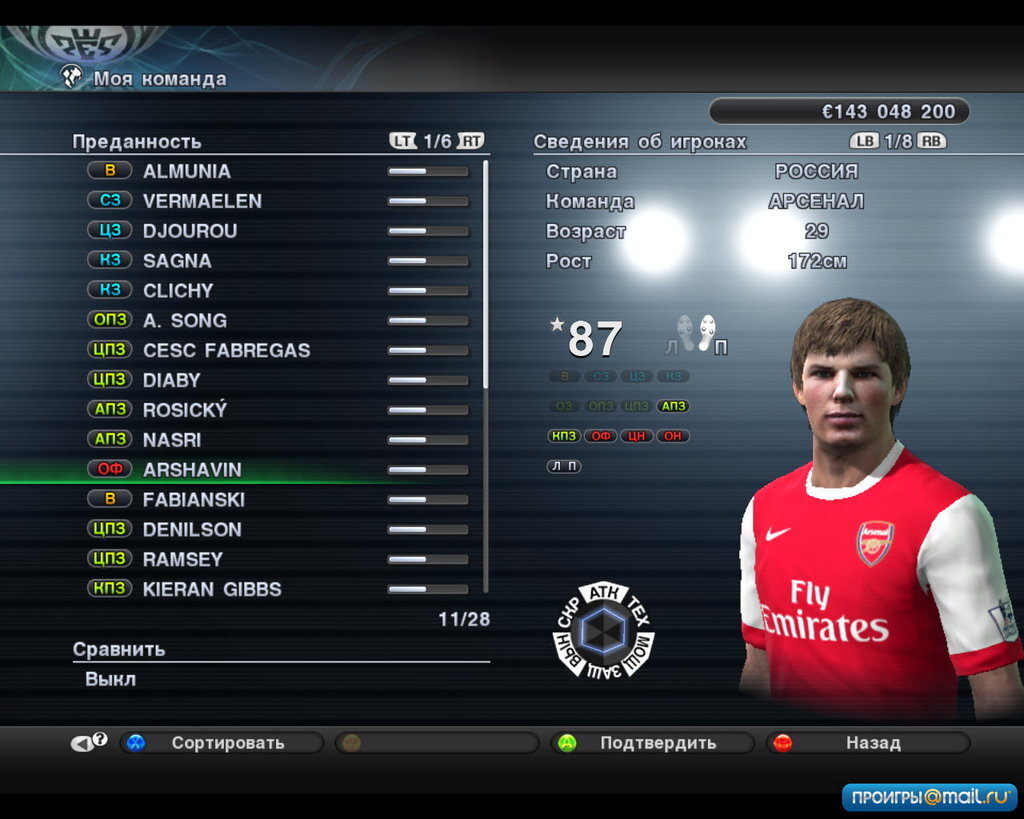 Андрей Аршавин в PES2011
