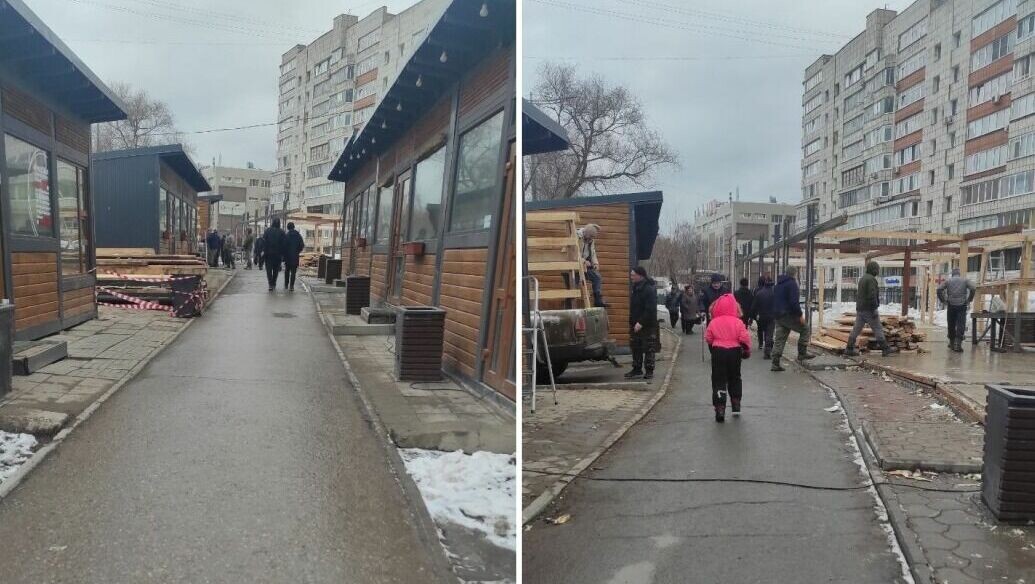     Власти говорят, что собственник убирает киоски, чтобы привести их в соответствие с требованиями.
