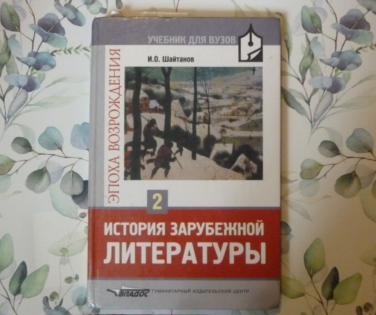 Учебник для вузов: Шайтанов И. О. История зарубежной литературы. Эпоха Возрождения: В 2 т. - М.: Гуманит. издат. центр ВЛАДОС, 2001. - Т. 2.