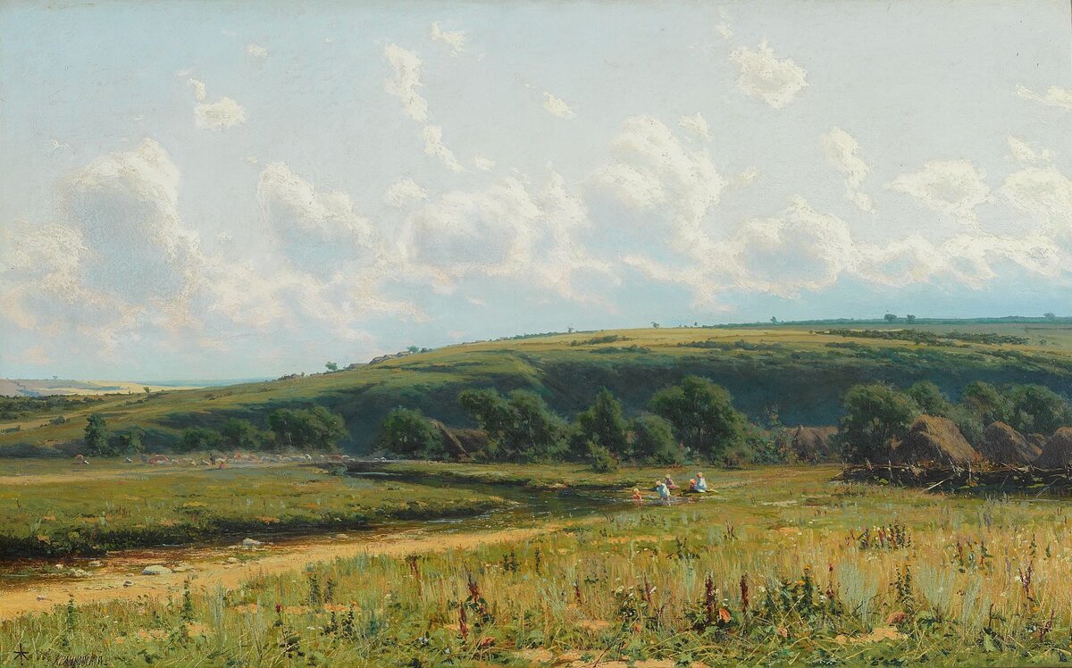"Речка Смедова в имении Д.В. Григоровича «Дулебово»", И.Е. Крачковский, 1876. Третьяковская галерея, Москва.