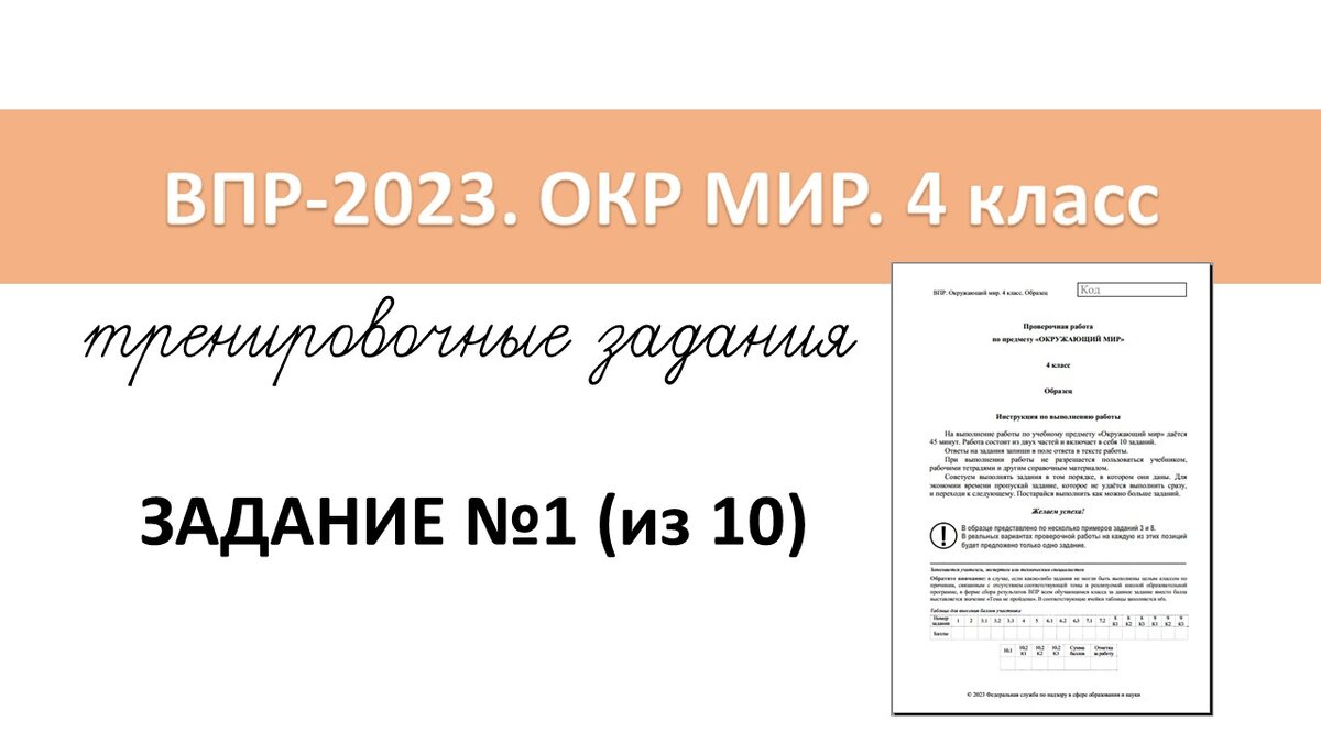 ВПР-2023 окр мир. 4 класс. Задание №1 | Репетитор начальных классов | Дзен