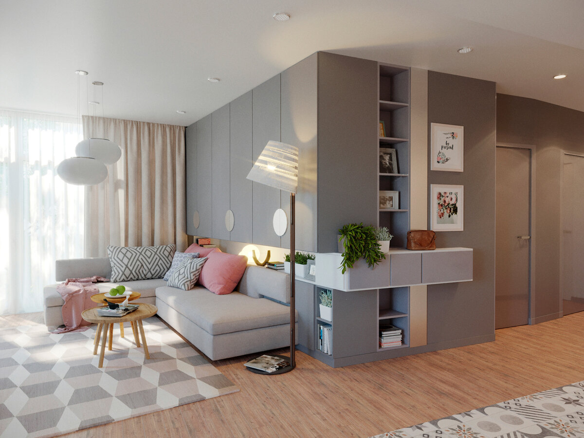 Без излишеств, но очень мило. Приятный, эргономичный интерьер в скандинавском стиле