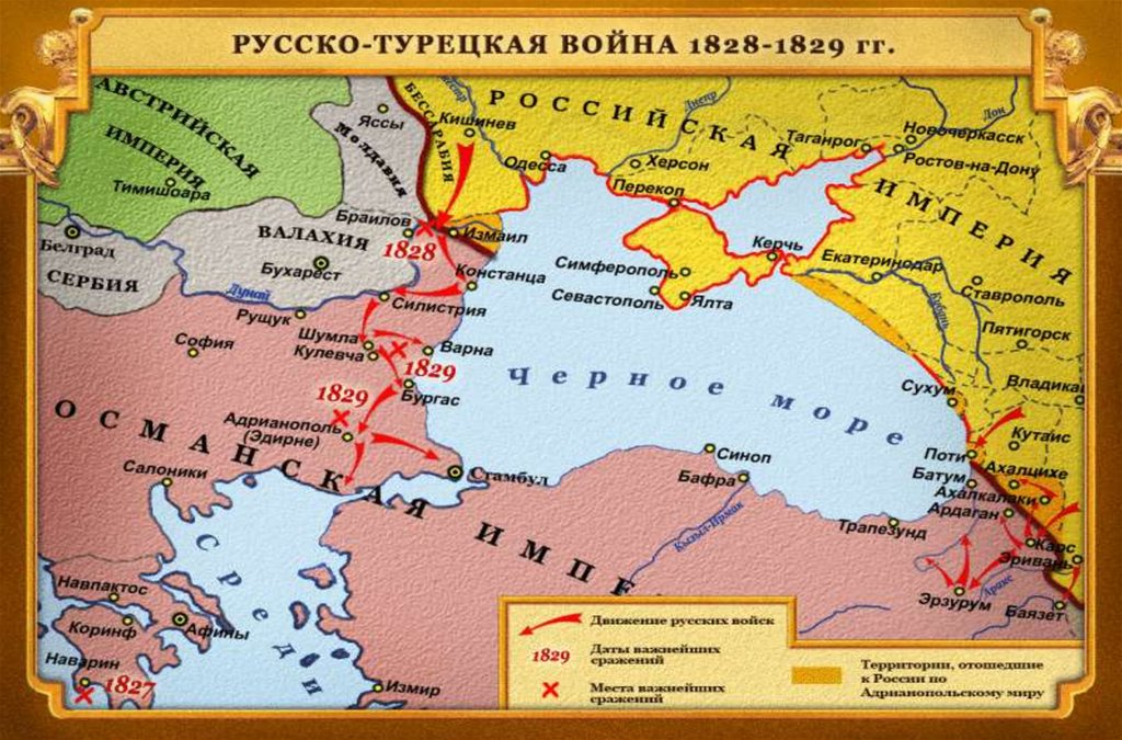 Русско турецкая война 1828 1829 карта егэ