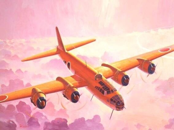 Nakajima G8N Renzan на испытаниях,без камуфляжа. Современная реконструкция