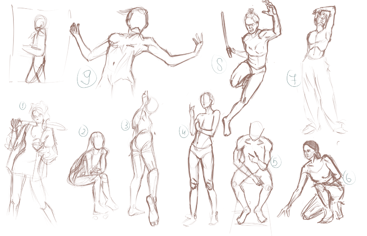 Для вашего удобства я пронумеровала скетчи в порядке рисования.