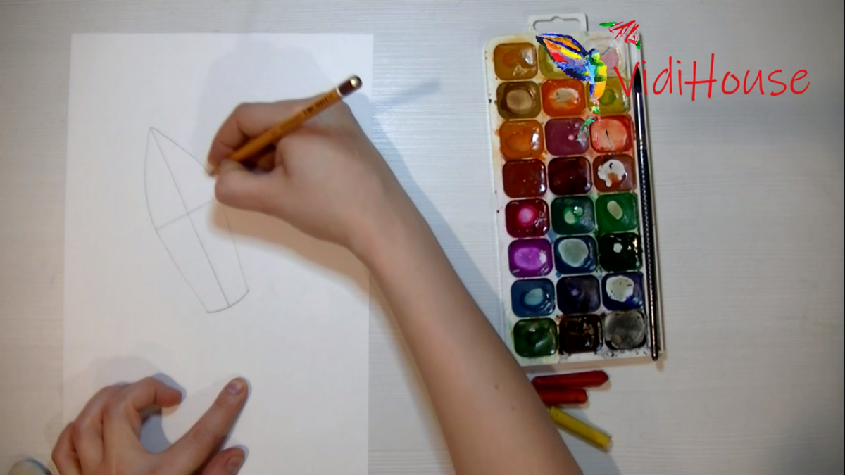 Корпус ракеты. Рисунок карандашом. 