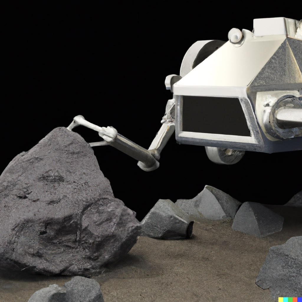 Робот, добывающий ресурсы на астероиде