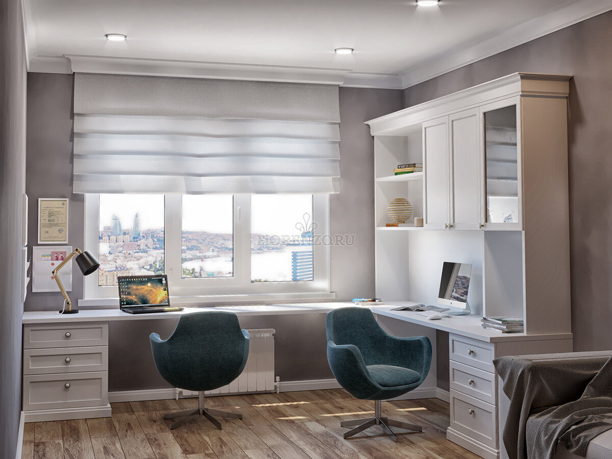 Угловое рабочее место на двоих человек