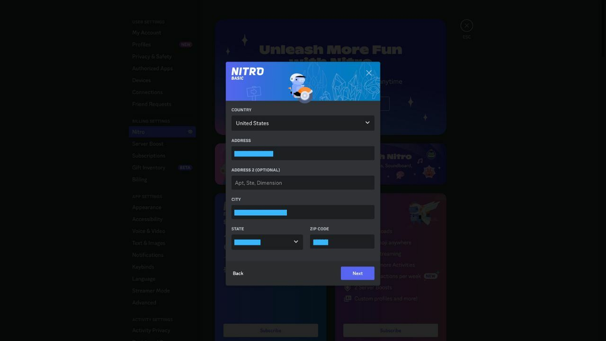 Карта для discord nitro