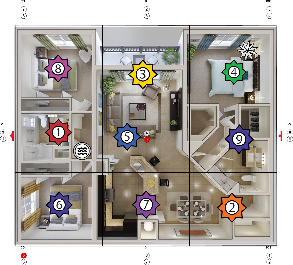 Летящие звёзды фэн-шуй в мае 2023 года. Звезда несчастья приносит проблемы.