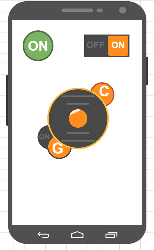 Общий вид создаваемого приложения в редакторе RemoteXY