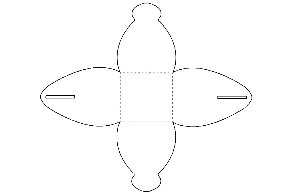 Шаблон коробки из картона