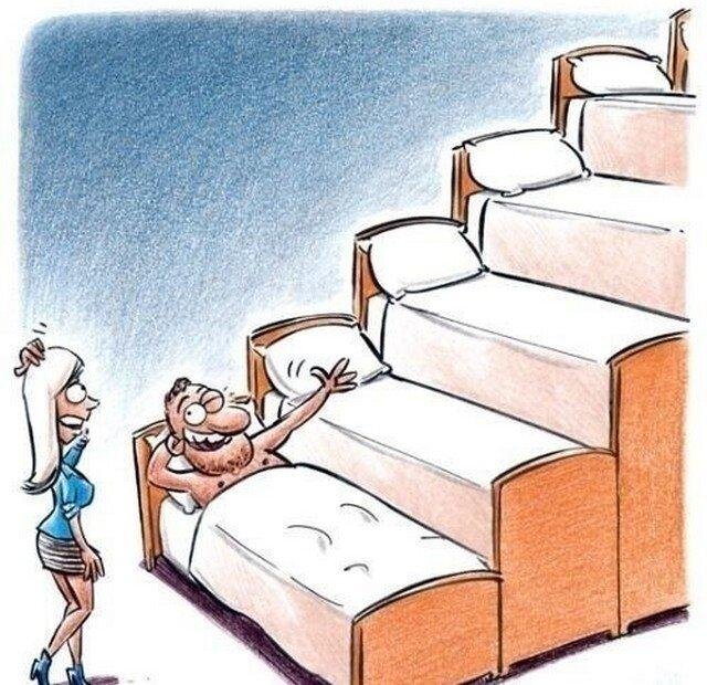 Неправильная картинка! Она как бы про пресловутую "войну полов". Но это тоже шлак и навязанный в виртуале миф. На самом деле, на ступенях карьеры имеются в виду все, и всяко-разно, иногда особо затейливо.