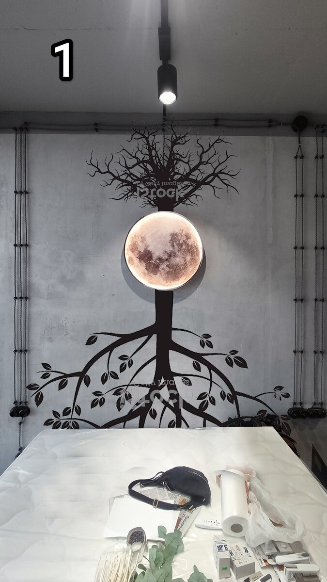 1 вариант нарисованного изголовья кровати