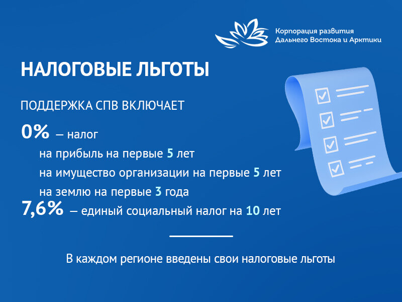 Налоговые льготы для резидентов СПВ 
