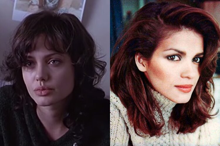 Анджелина Джоли в фильме «Джиа» и Джиа Каранджи, которую она играла