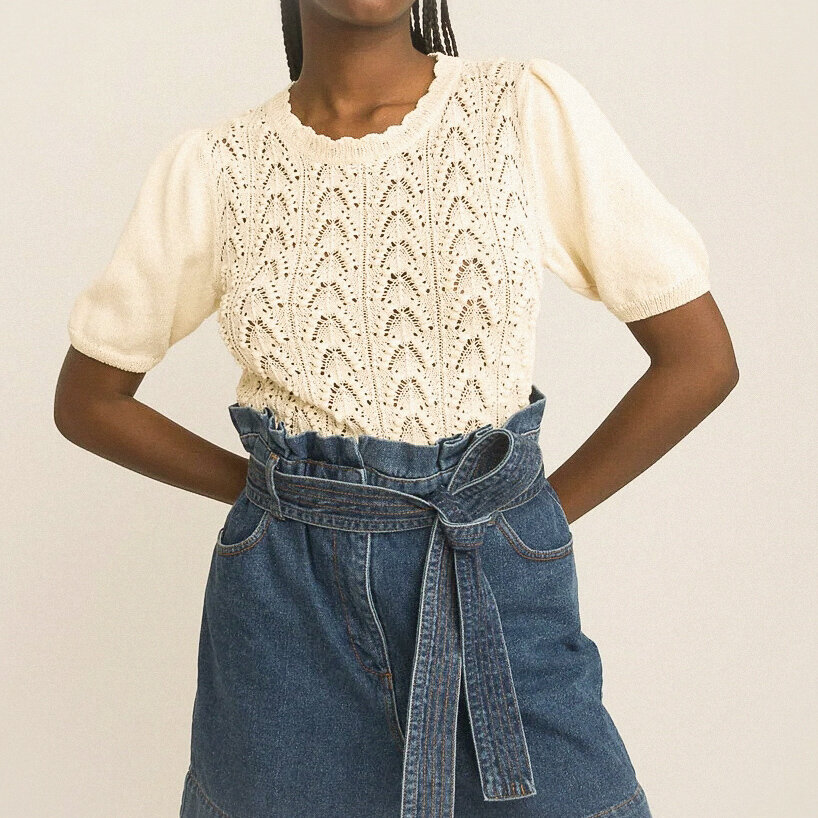 Джемпер с рукавами фонариками La Redoute