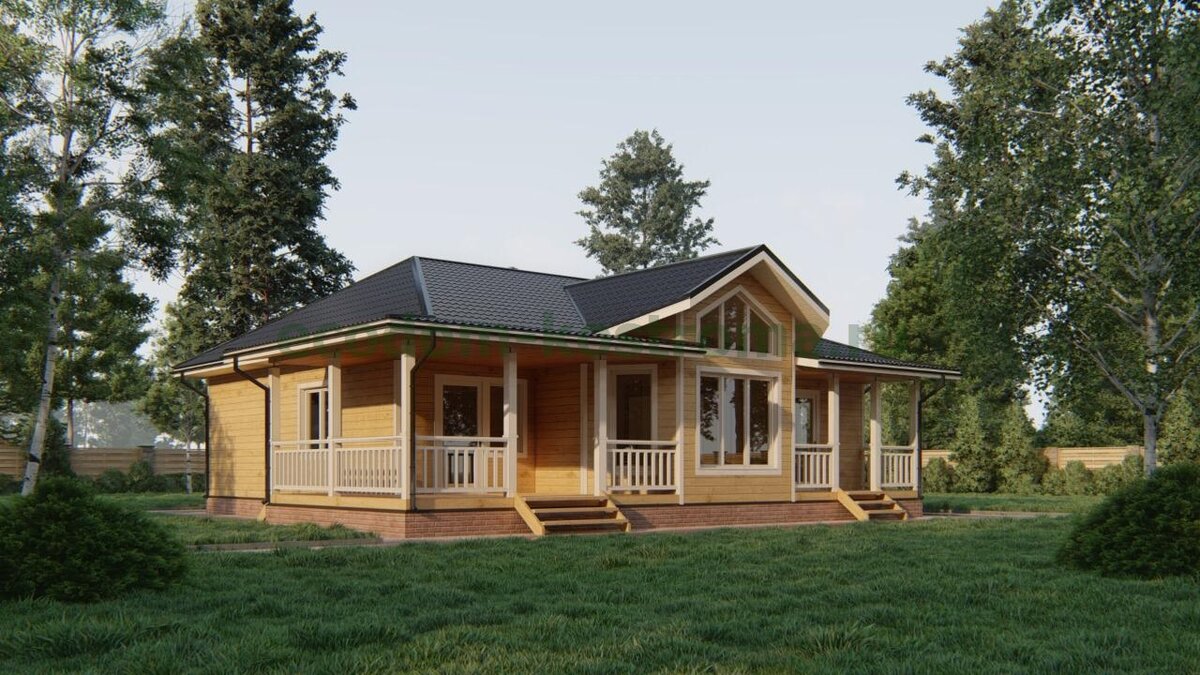 Проект дома из бруса "Курьяново" ДБ-167 от компании ЭкоДом-Кострома