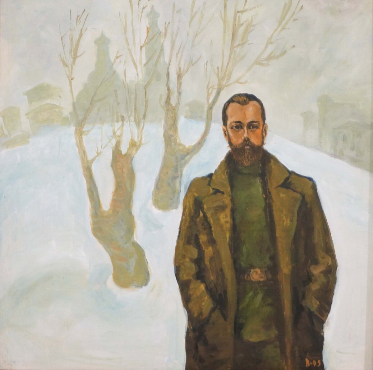  Махотин Виктор Царь 58х58 оргалит масло  1995 г                                                         #махотин_виктор
#евгений_ройзман
#выбралдорогунесворачивай