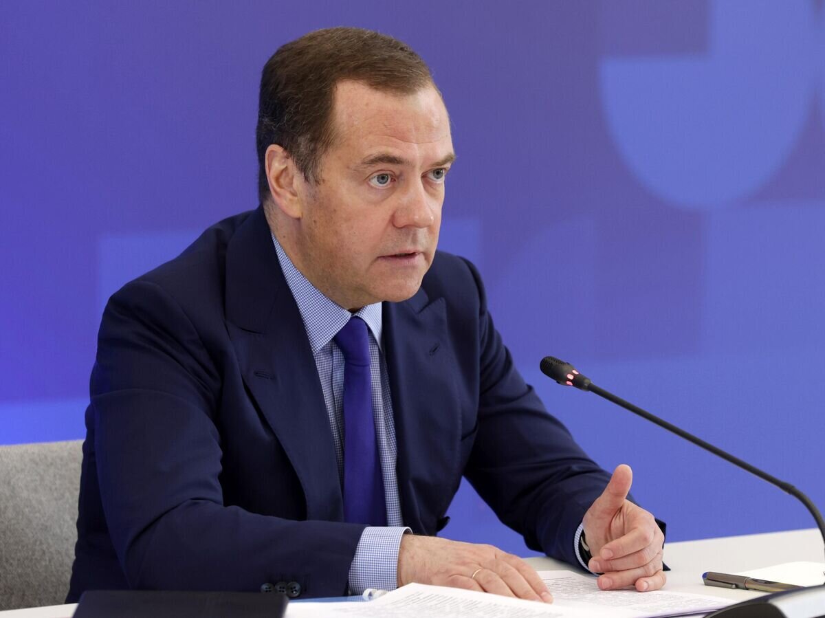    Председатель "Единой России", заместитель председателя Совета безопасности РФ Дмитрий Медведев проводит заседание попечительского совета фонда "Сколково"© РИА Новости / Екатерина Штукина