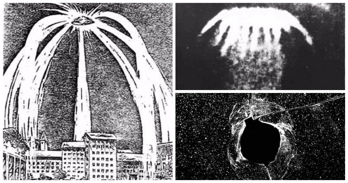 Слева вверху единственная фотография пришельца в небе. Остальное крановщик Володя