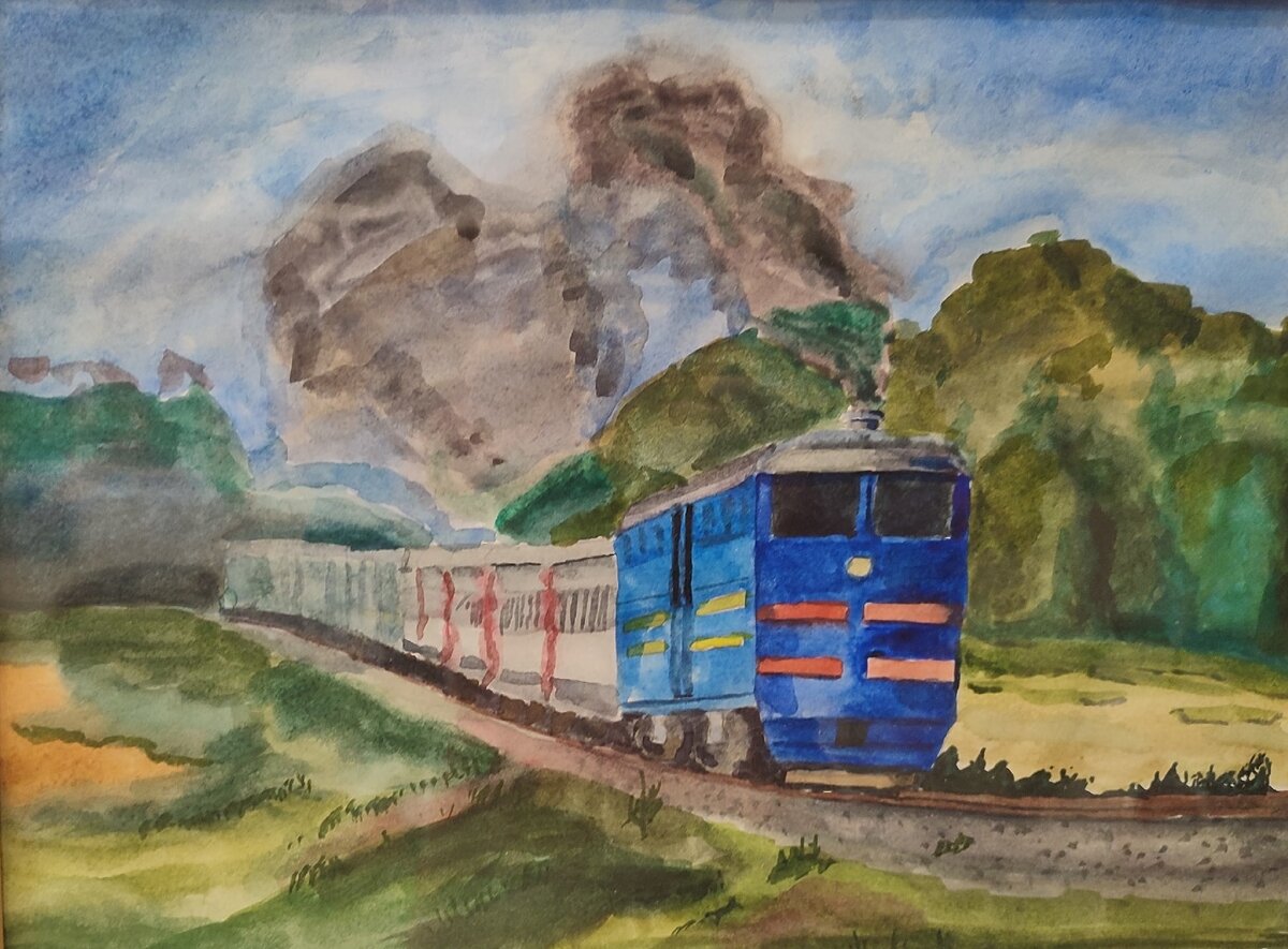 "южный дизелёк". 2022. акварель, бумага