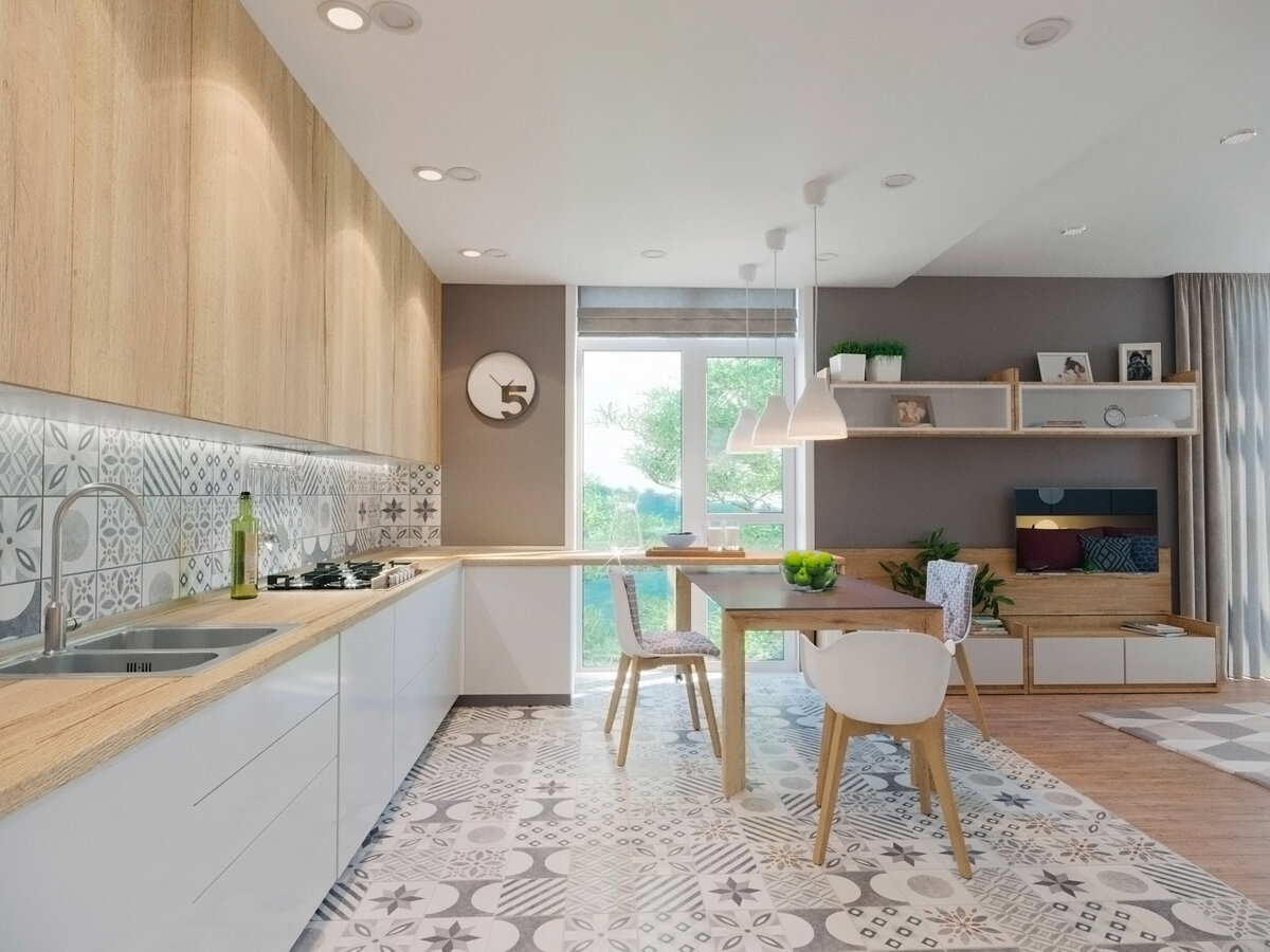 Без излишеств, но очень мило. Приятный, эргономичный интерьер в скандинавском стиле