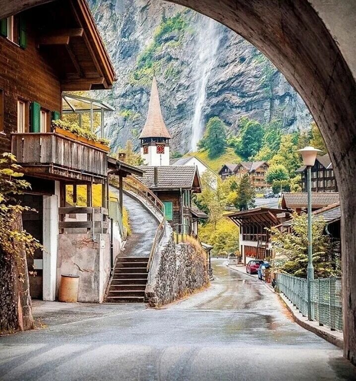 Швейцария деревня Lauterbrunnen