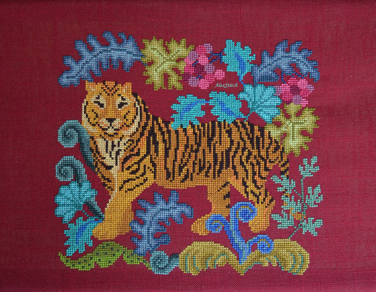 Оригинал вышивки «Лев и тигр»