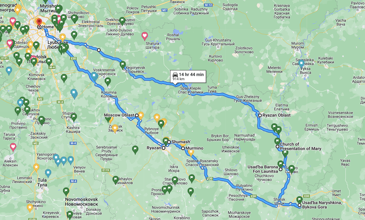Мой примерный маршрут. По факту ещё были небольшие ответвления "на разведку".