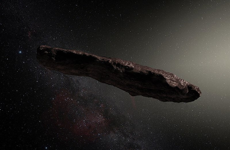Фото: Астероид Оумуамуа глазами художника. Илл.: ESO/M, Wikimedia Commons, CC BY-SA 4.0.