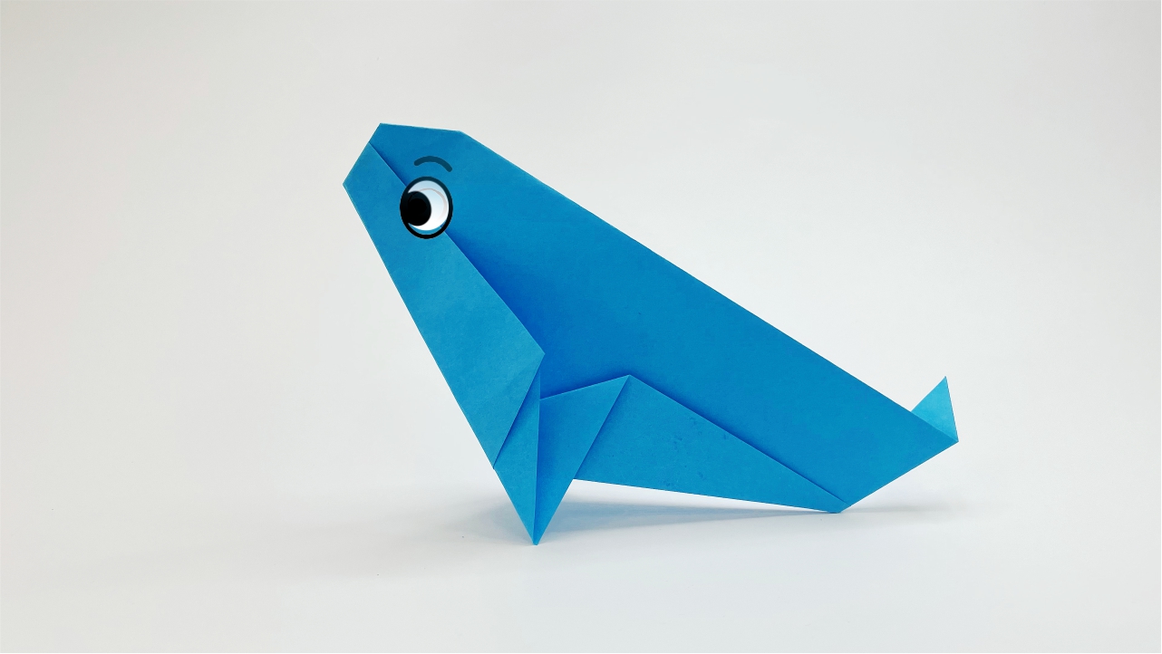 Простой оригами кит для детей