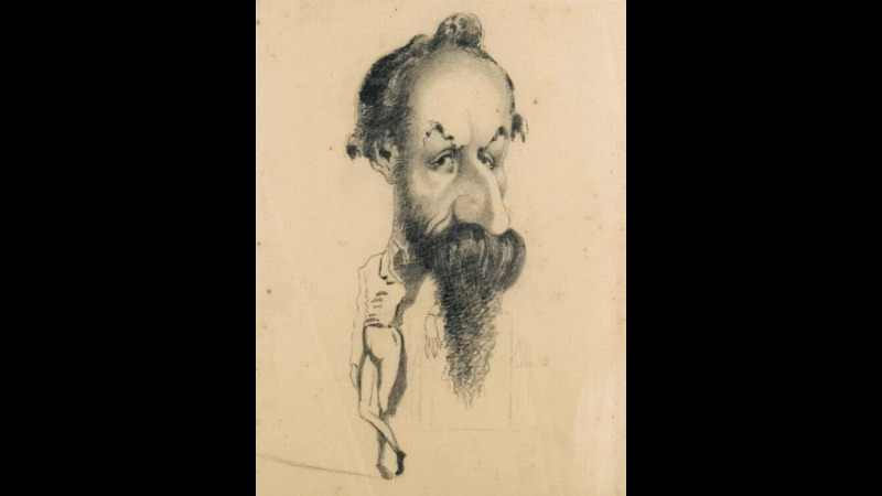      Клод Моне, карикатура на Филиберту Одебранд, c. 1858.