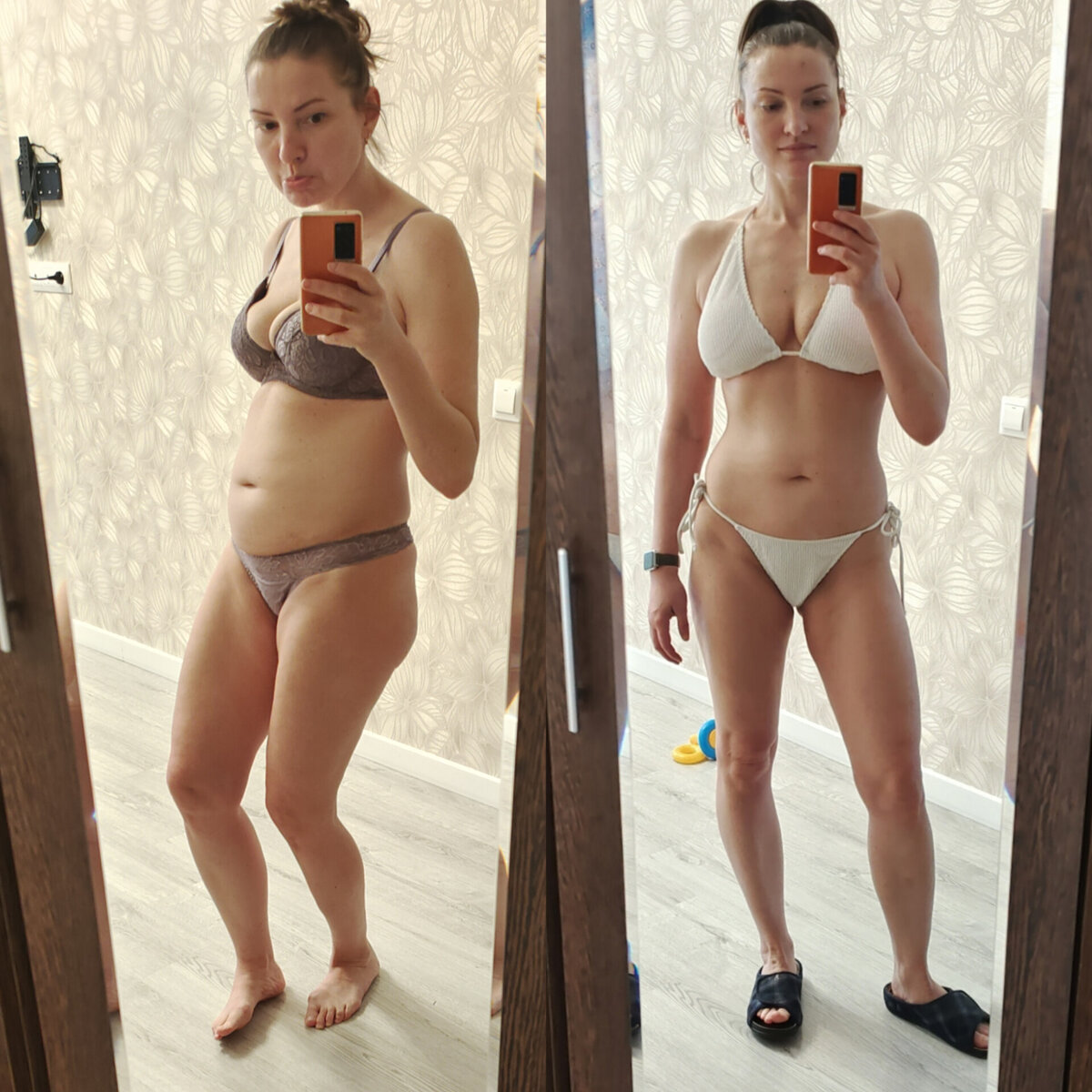 Ну и коллаж до-после за два месяца. Новые фото пока не делала, сделаю на следующей неделе (пока у родителей). 