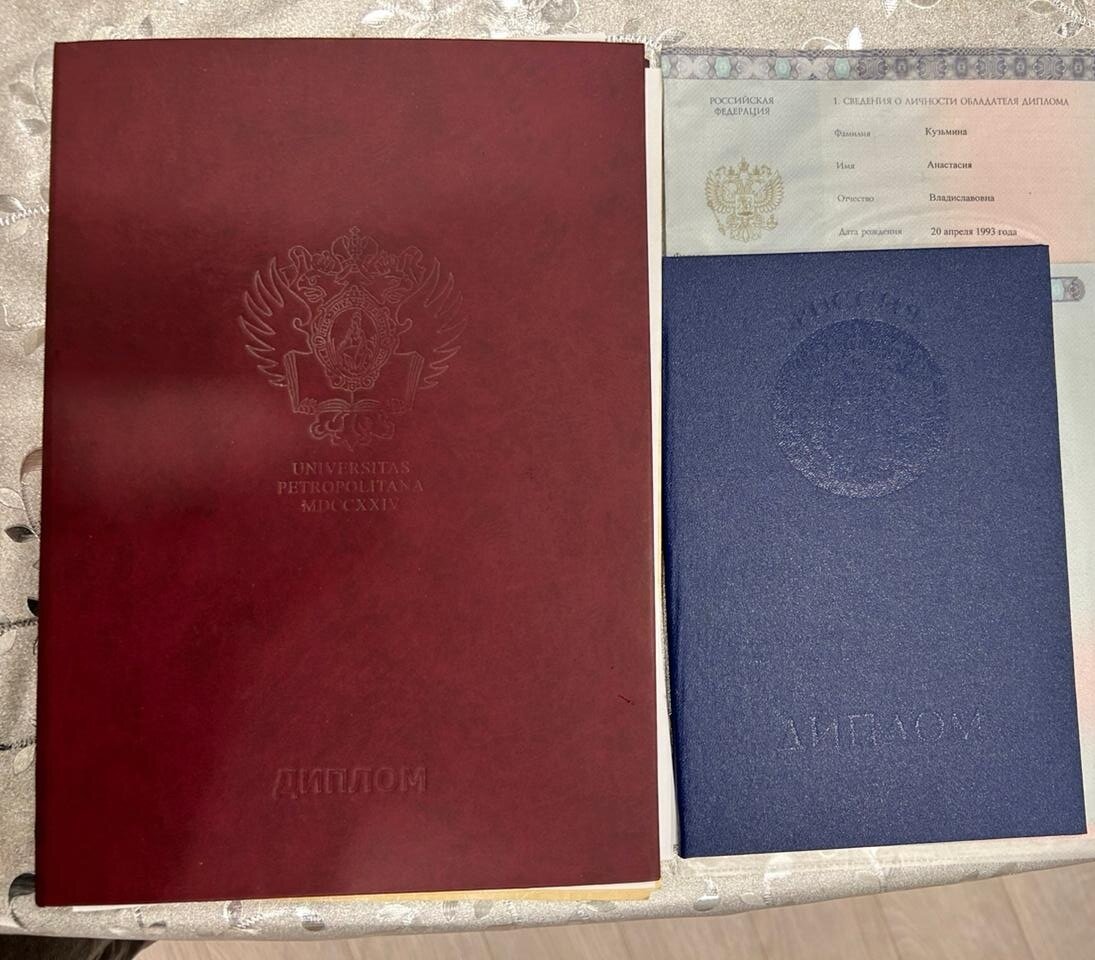 Мои дипломы: бакалавриат в СПбГУ и магистратура в Дипломатической академии МИД России