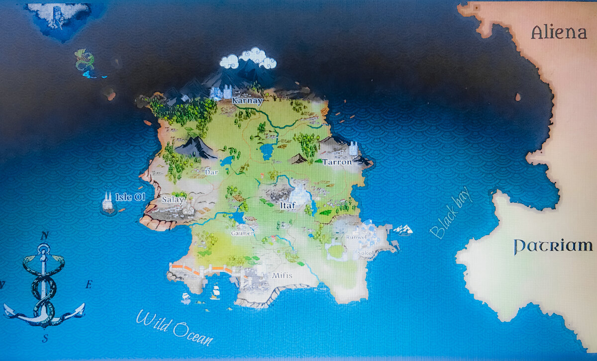 карта острова Ипсилон и прилегающих территорий. Рисовала сама )))