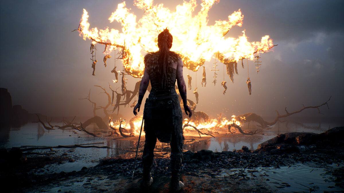 Hellblade: Senua's Sacrifice - это невероятная история молодой воительницы по имени Сенуа, которая отправляется в опасное путешествие в мир мертвых, чтобы вернуть своего возлюбленного, в пути Сенуа поджидают не только замысловатые препятствия, но и невероятные враги, божества.