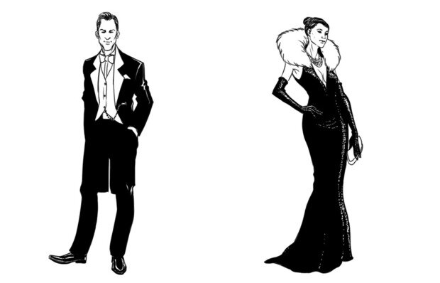  White Tie - прием у королевы. Рисунок от www.the-village.ru