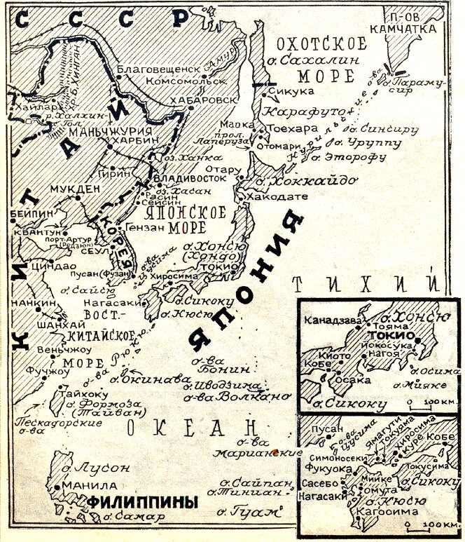 Карта японских владений из журнальной заметки